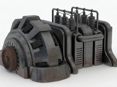 Industrial Transformers 4K Textures Low-poly 3D model