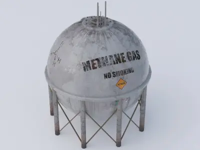 Methane gas spherical storage tank 3D model