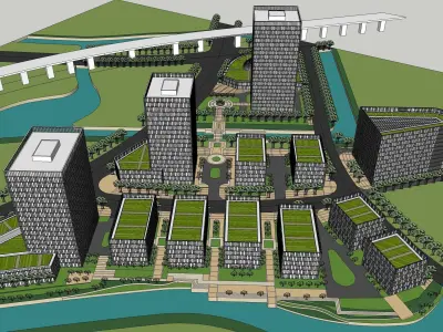 Sketchup Commercial Office Complex 224 3D model