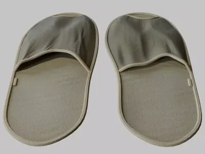 Vintage Slippers Low-poly 3D model