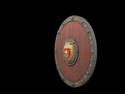 Medieval shield Low-poly 3D model