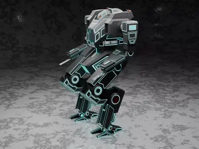 Sci Fi War Robot Low-poly 3D model purchase