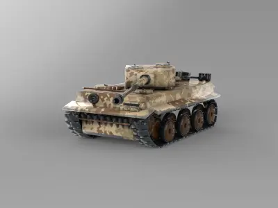 Tank tiger Low-poly 3D model