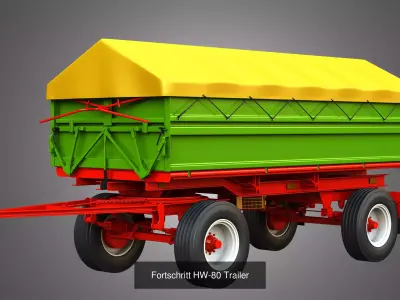 6 Trailers for Farming Tractorts 3D Model Pack
