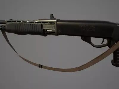 Franchi SPAS-12 Shotgun Low-poly 3D model