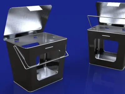 Mini metal pail box Free 3D model