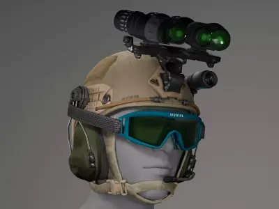 Tactical Military Helmet 3D Model Free low-poly 3D model