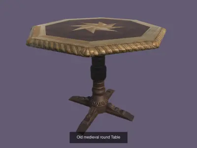 interrior collection octagonal table with star on top 3D Model Pack