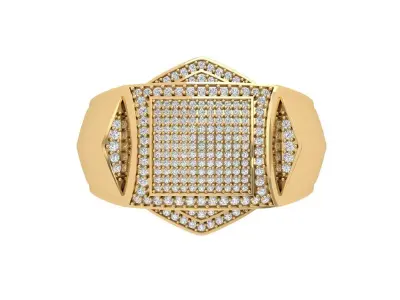 Solitaire Engagement Art Deco Ring 3D print model 59