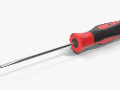 Flat Tip 1 8 Instinct MiniTip Soft Grip Red Screwdriver SGD304BR Low-poly 3D model