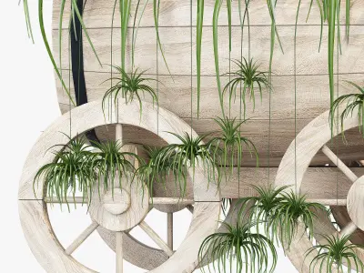 Novelty wooden barrel planter 3D model