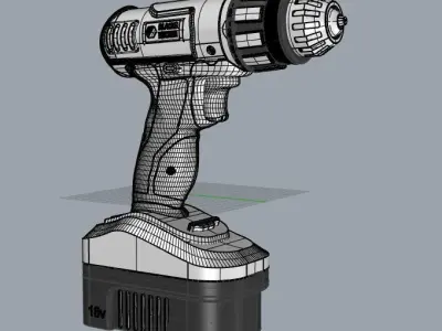 Cordless drill Black andDecker 3D model