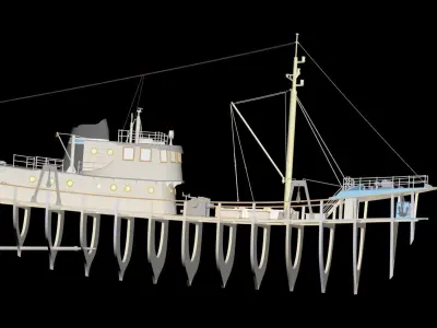 MODEL TRAWLER 3d model AND LASER CUT 3D model