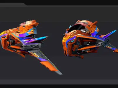 DRAKX - ALIEN Bomber DK6 Low-poly 3D model