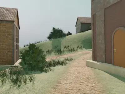 Island Castle Village 3D model