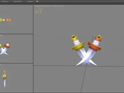 Cartoon dagger - pocket knife - sword Low-poly 3D model