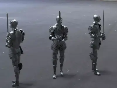 Medieval suits of armor mid res for any scene 3D model