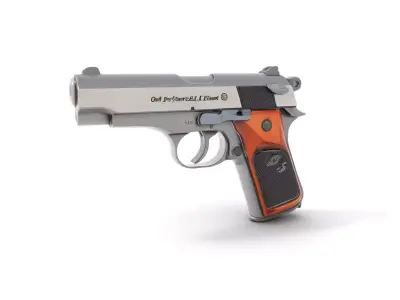 Classic Steel Handgun model pack Low-poly 3D model