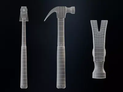 Modern Hammer Low-poly 3D model
