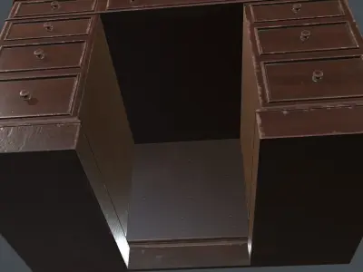 Old Vintage Desk Low-poly 3D model