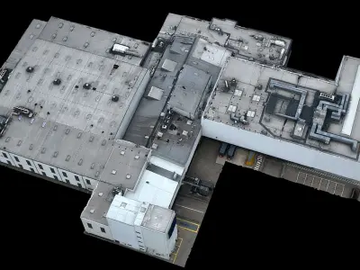 industrial factory buildings dronescan Low-poly 3D model