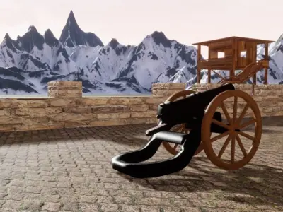 CANON WITH ANIMATION Low-poly 3D model