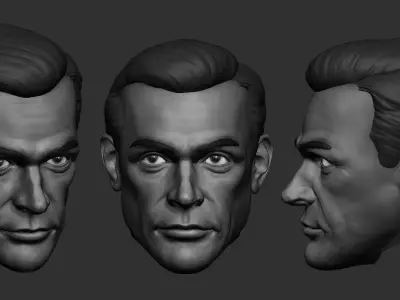 Sean Connery 007 Head sculpt for 3d printing 3D print model