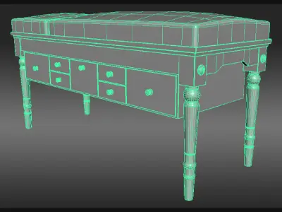 Plague Doctor Examination Table 3D model