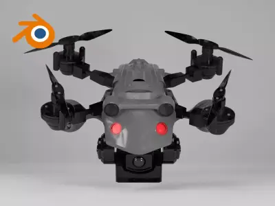 Sci-fi military kamikaze drone with a camera 3D model