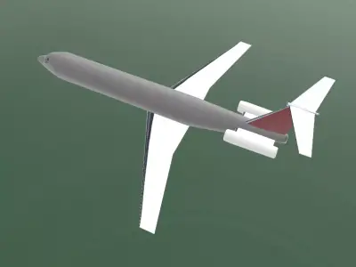 Fictional Twin Rear Engine Jetliner DC-9-50 Inspired series 3D model