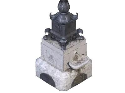 Decorate Lamppost Fountain Vatican 3D model