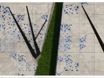 Perforated facade panels Low-poly 3D model