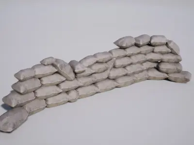 Military Sandbags Low-poly 3D model purchase