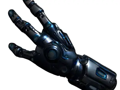 SciFi Robotic Hand Bionic Arm Low-poly 3D model