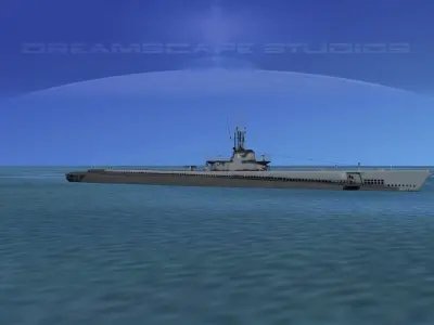 Balao Class Submarine SS287 USS Bonefin VHP 3D model