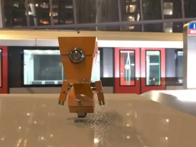 ONE TIRED ROBOT Free low-poly 3D model
