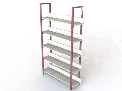 Modern Metal Shelving Unit 3D model