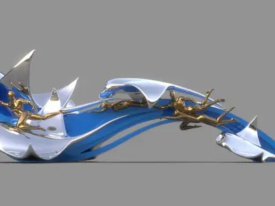  Human and Nature sculpture 3D model