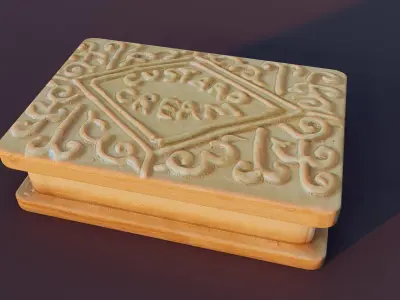 Cream Biscuit Low-poly 3D model