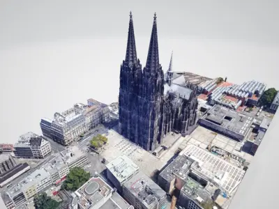 Cologne Cathedral - Kolner Dom  - Low-poly 3D model