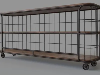 Baker Console Table With Casters 3D model