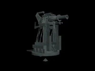 AntiTank Turret Low-poly 3D model