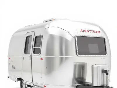 Modern Airstream Trailer D Model Pack Low-poly 3D model