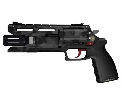 Sci-Fi  Plasma Revolver Handgun Camo Low-poly 3D model