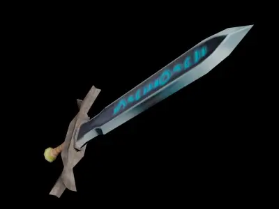 Sword with letters Free 3D model
