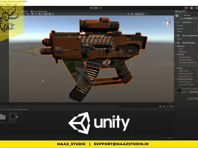 Game-Ready Sci-fi Sub-Machine Gun Low-poly 3D model