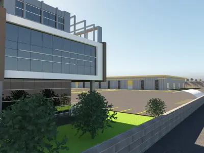 3D Generic Factory Executive Building model 3D model