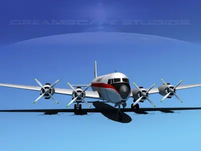 Douglas DC-7C Air Canada 3D model
