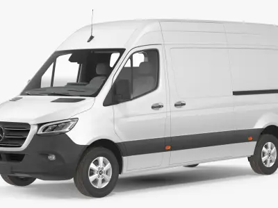 2019 Mercedes Sprinter Van Rigged 3D model