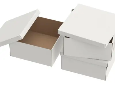 Paper Boxes Set Low-poly 3D model